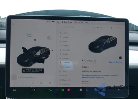 2020 Tesla Model 3 Performance Dual Motor All-Wheel Drive z USA, uszkodzony, nr VIN 5YJ3E1EC9LF805542